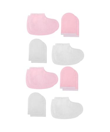 Healeved 8 Pairs Beauty Accessories Paraffin Wax Warmer for Hands and Feet Bath Treatment Mitt Glove Cloth Booties Paraffin Wax Mitts and Booties Insulation Whitening