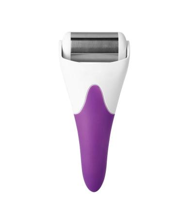 Facial Massager Portable Stainless Steel Ice Roller for Face and Eye Puffiness to Relieve Eye Fatigue(Purple)