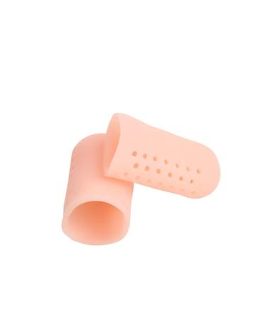 Healifty 6 Pairs/12pcs Protective case Finger Cap Toe Cushion Tube Toe Guards for feet Toe Cap calluses Toe Tube Accessories Blister Tube Hammer Toe Tubes Tube pad handguard Gel Toe Cap Skin Color 4.5X2.1 cm