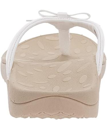 WHITIN Women's Flip Flops Thong Sandals with Arch Support | Soft Toe Post | Deep Heel Cup | Bowknot White - Buy Online on GoSupps.com