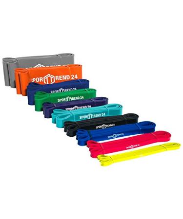 Sports trend 24 fitness straps/resistance bands in different strengths and colors |Length 104cm for power and mobility exercises purple: 13.61 - 47.63kg