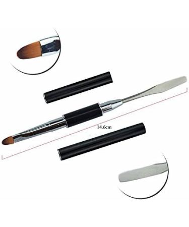 Galaxy Beauty Stainless Steel Slicer Shape Tool Flat Nylon UV LED Gel Extension Tips Builder Nail Art Painting Pen Brush Black Handle French Manicure Kit - Buy Online on GoSupps.com