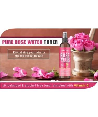 Organic Netra Rose Water with Vitamin C | Exfoliates The Skin and Controls Oil | Excellent for Clearing Away Makeup & Dirt from Pores| Mist Spray for All Skin Type | Paraben and Alcohol Free -200ml - Buy Online on GoSupps.com