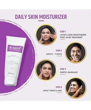 Shop Bri.nto.n AcMist Vitamin E & Aloe Vera Moisturizing Cream Gel - Oil-Free Quick Absorbing Lightweight for Acne Prone & Oily Skin - 50g - Buy Online on GoSupps.com