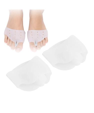 Salmue 1 Pair Full Foot Hallux Valgus Corrector Silicon Bunion Straightener Hallux Valgus Corrector Toe Protector Pain Relief Toe Spacers Separators for After Yoga & Sports Activities(Wh White