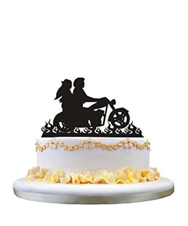 Motorcycle Wedding Cake Topper- Bride and Groom Cake Topper Perfect for Wedding Decor