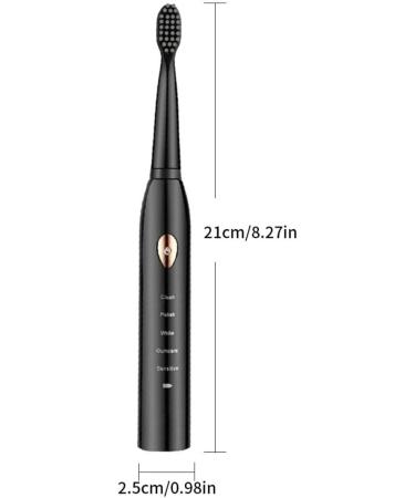 Sonic Electric Toothbrush - USB Rechargeable Adult Timer for Effective Teeth Cleaning - Black Electric Toothbrush - Buy Online on GoSupps.com