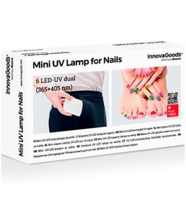 Innovagoods Mini LED UV Nail Lamp - Quick-Drying Compact 5W 6 Dual LED Foldable Stand White - Perfect for Home & Travel - Buy Online on GoSupps.com