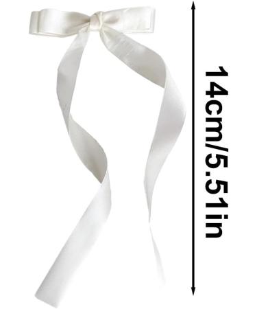 Bow Hair Clips | Silky Satin Hair Bows Hair Clip Ribbon Bow Hair Clips With Long Tail | Hair Bow Barrettes Hair Bow Clips For Women Girls Beige - Buy Online on GoSupps.com