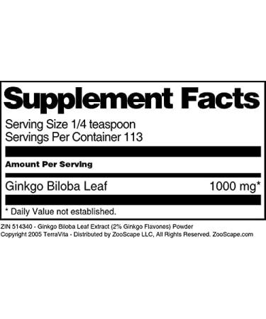 Ginkgo Biloba Leaf Extract (2% Ginkgo Flavones) Powder (4 oz ZIN: 514340) - 3 Pack - Buy Online on GoSupps.com