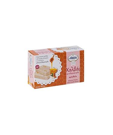 Attiki Greek Halva with Honey 400g/14 oz (Almond)- Sesame Greek Sweets - Buy Online on GoSupps.com
