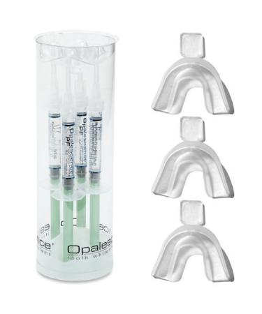 Opalescence Teeth Whitening Gel Mint with 3 GreenDot Teeth Trays (15  4 Syringes) 15% 4 Count (Pack of 1)