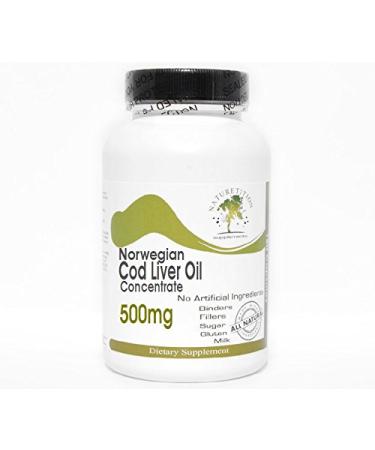 Norwegian Cod Liver Oil Concentrate 500mg 100 Capsules - No Additives Naturetition Supplements