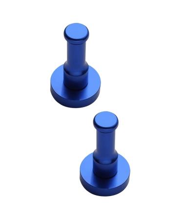 Zerodeko Coat Hooks 2pcs Wall Mount Towel Rack Black Hooks for Hanging Metal Robe Hooks Coat Hook Hanger Space Aluminum mediumx2pcs Bluex2pcs