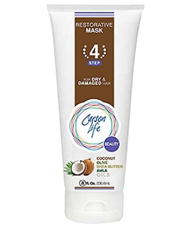 Carson Life Hair Restorative Mask - Repair Conditioner for Color Treated Hair - Controls Frizz - Sulfate and Paraben Free - Made with Coconut Olive and Amla Oils - Shea Butter For Dry or Damage Hair Single