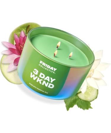 Buy Friday Collective 3 Day Wknd Candle - Fruity Scented Essential Oils 3 Wicks 13.5 oz | International Shipping Available - Buy Online on GoSupps.com