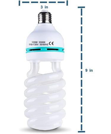 135W CFL Daylight Spiral Softbox Lighting Kit Bulb - 5500K E27/E26 Socket for Photography - Buy Online on GoSupps.com
