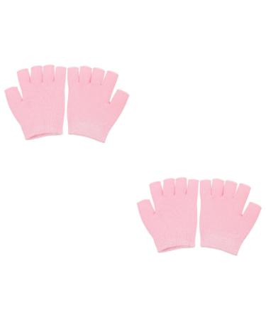 FRCOLOR 2 Pairs Gel Moisturizing Gloves Women Moisturizing Gloves Hand Muffs for Men Hand Moisturising Gloves Overnight Gloves for Dry Hands Night Relief Dipping Spa Skin Gel Miss Pink