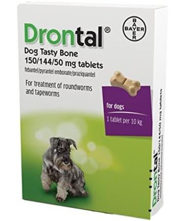 Drontal Dog Tasty Bone 150/144/50 mg Tablets (24 pack) - Buy Online on GoSupps.com