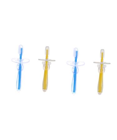 Minkissy 4 pieces of toothbrush made of silicone toothbrush for infant training newborn toothbrush toddler toy toddler toothbrush with soft bristles soft fur Tats