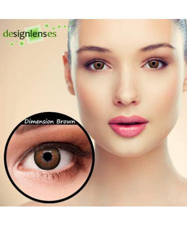 Buy Monthly Brown Contact Lenses - Natural Effect for Dark Eyes 1 Pair (2st) + Free Case -2.50 Strength - Buy Online on GoSupps.com