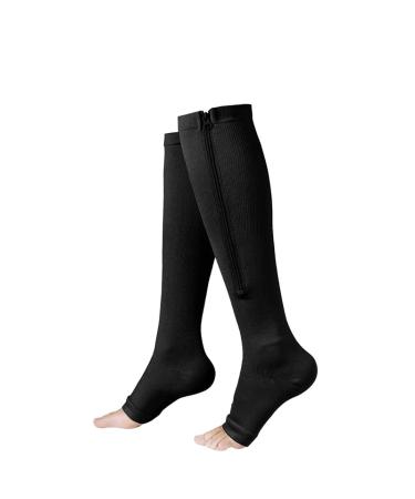 LADDA 2 Pairs Compression Socks with Zipper Compression Socks with Zipper Protection for Skin Protection Black XXL
