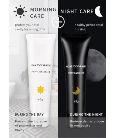Day & Night Natural Fresh Breath Activated Bamboo Charcoal Teeth Whitening Toothpaste - Stain Removal & Oral Care - Buy Online on GoSupps.com