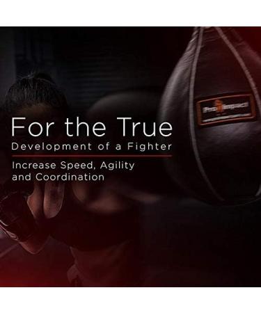 Pro Impact Leather Speed Bag | Pear Shaped for Boxing, MMA & Muay Thai Training | Doorway Hanging or Ceiling | Boxer Accuracy Workout | Punching Trainer - Black XS (5x7) - Buy Online on GoSupps.com