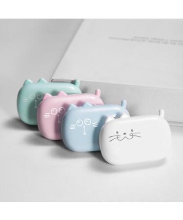 Cute Cat Contact Lens Case Box with Mirror | Portable Travel Kit with Tweezers | Ideal for Home & Office - International Shipping Available - Buy Online on GoSupps.com