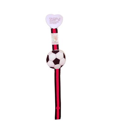 Zigozago - Pacifier chain football - Handmade fabric pacifier chain with 3D balloon. Color: red