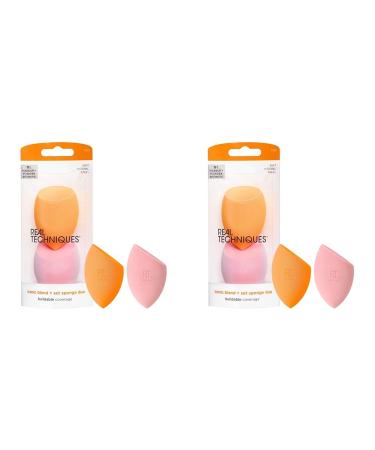 Real Techniques Miracle Complexion Sponge & Miracle Powder Sponge Duo Pack for Foundation & Powders (Pack of 2) Set of 2 (Pack of 2)