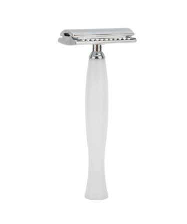 Safety Razor Manual Shaver Robust Durable Safe Accurate Shaving Good Grip for Home for Office for Hotel (White)