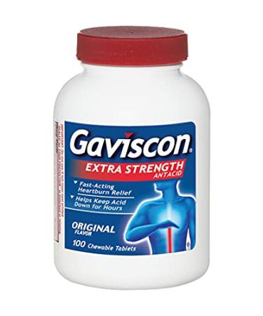 Gaviscon Antacid Extra Strength Chewable Tb Original 100 ct