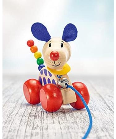 Selecta 62026 Nico Pull-Along Dog Toy | Wooden Push & Pull Toy for Ages 1-3 | 12 cm | International Shipping - Buy Online on GoSupps.com