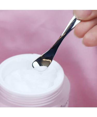 4 Pieces Zinc Alloy Makeup Spatula Set - Mini Spoon for Eye Cream Skincare & Lotions - Silver Beauty Spoons - Buy Online on GoSupps.com