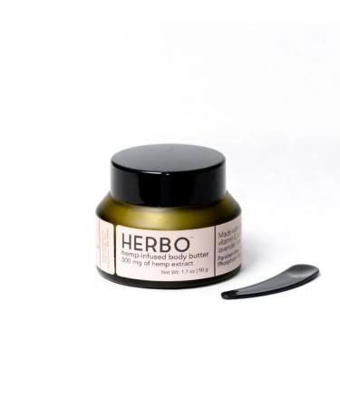 Herbo Body Balm with Shea Butter & Hemp - Organic & Natural Moisturizer for Women & Men - Cruelty-Free Paraben-Free Body Cream for All Skin 1.7oz