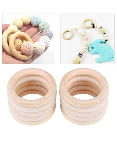 Yicare 10-Piece Baby Wooden Teething Rings - 70mm Handicraft Rings for Babies | Safe Wood Teethers & DIY Craft Bracelet - Buy Online on GoSupps.com