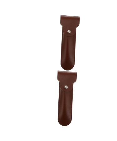 Minkissy 2 pieces of razor m quina de afeitar para hombre men's razor hairdresser rapid neated duvice leather sheath razor razor for men facial razor for