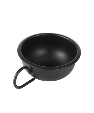 Minkissy 3-Pack Metal Shaving Bowl Set for Beard Hair Removal | Shaving Foam Shells & Handle | 9.2x9.2cm Black - Buy Online on GoSupps.com