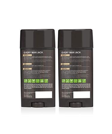 Every Man Jack Sandalwood Deodorant - Aluminum-Free, Plant-Based, Long-Lasting Formula - Twin Pack - Buy Online on GoSupps.com