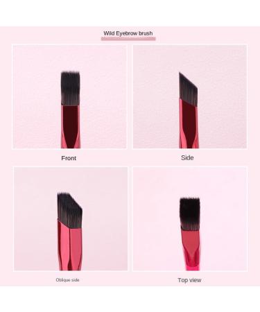 Wild Eyebrow Brush Multifunction Simulated Eyebrow Hair Makeup Brush Contour Eyeshadow Concealer Square Make Up Brushes Pink - Buy Online on GoSupps.com