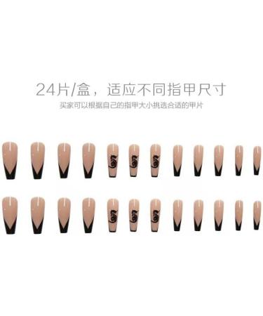 French Tip Press on Nails - Long Ballet Press On Nails with Nail Tips Dragon Pattern press on nails Acrylic False Nails Cute Artificial Nails - Buy Online on GoSupps.com