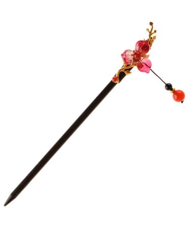 Antique Hairpin Hairpin Headpiece for Women Traditional Hair Sticks Red Hair Accessories for Women Japanese Hair Bride Pin Hair Sticks for Buns Miss China Wood Festive
