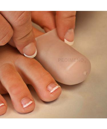 Pedimend Big Toe Protector Silicone Toe Sleeves For Blisters Corns Toenails Loss Ingrown Toenails Friction Pain Relief & More - For Men & Women - Foot Care (1PAIR) (White)