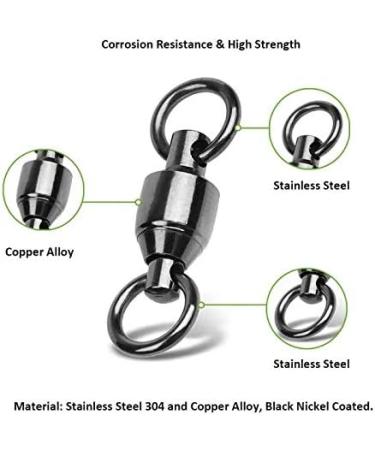 GERUITE High Strength Ball Bearing Swivels Corrosion Resistance Fishing  Swivels Barrel Swivels Fast Rotation for Saltwater Freshwater Onshore  Offshore Fishing Size0 (31lb) 20 Pack