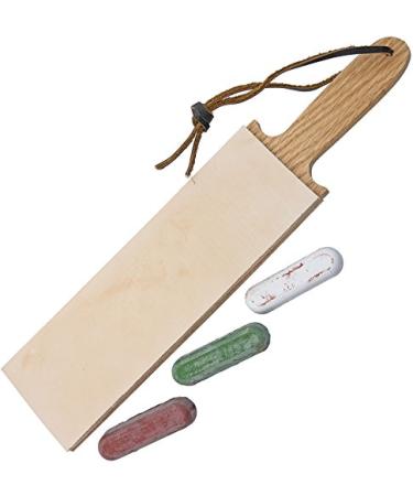 Leather Paddle Strop Double Sided 2.5 Inch Wide and 3 Compounds
