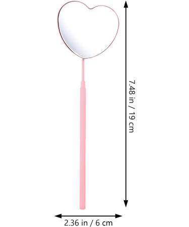 Minkissy Love Heart Lash Mirror for Eyelash Extensions | Stainless Steel Handheld Mirror for Women | Pink Lash Technician Supplies - Buy Online on GoSupps.com