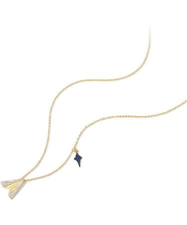 DNCG Quartz Healing Crystal Necklace Fashion Paper Airplane Pendant Necklaces Star Necklace Chain Jewelry Clavicle Necklace for Women and Girls Silver Necklace Crystal Point Pendant Necklace - Buy Online on GoSupps.com