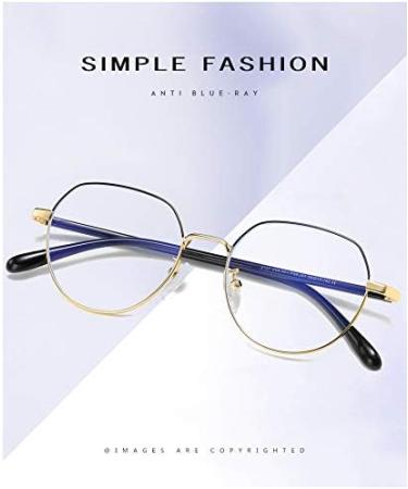 SERONI Blue Light Blocking Glasses for Men & Women | Anti-UV Round Metal Frame | 50mm for Computer & Reading - Buy Online on GoSupps.com