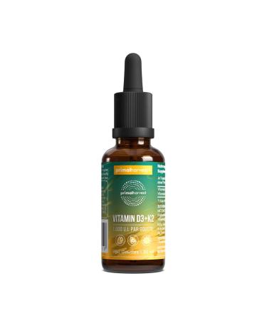Primal Harvest Primal Vitamin D3 & K2 Drops - 1000 IU, Multi Vitamin Drops with MCT Oil, Liquid Vitamins in Dropper Bottle, 980 Per Drop